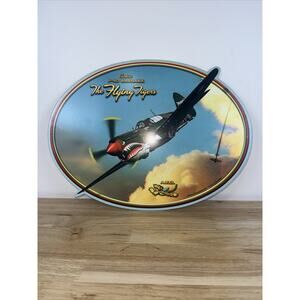 Flying Tiger Oval Plasma Shape Metal Sign 17 x 13” Larry Grossman P-40 Warhawk